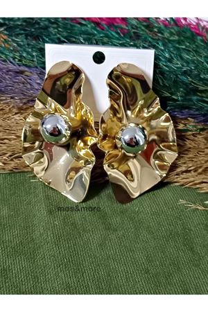 Gold Renk  Tasarım Büyük  Şık Marka Kadın Küpe