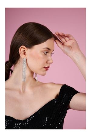 Taşlı Sallantılı Işıltılı Uzun Kadın Abiye Küpe, Püskül Küpe, Suyolu, 6 Şerit