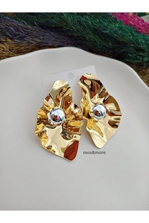 Gold Renk  Tasarım Büyük  Şık Marka Kadın Küpe