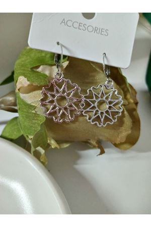 Gümüş Selçuklu Motifli Tasarım Sallantılı Kadın Küpe