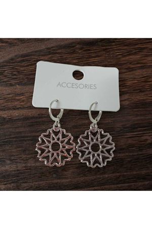 Gümüş Selçuklu Motifli Tasarım Sallantılı Kadın Küpe