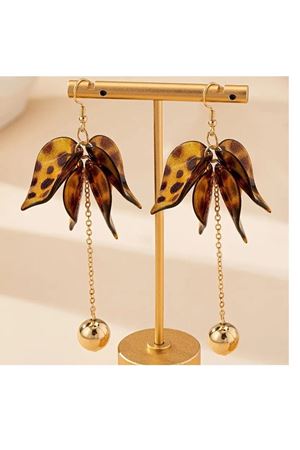 Leopar Çelik Uzun Kadın Küpe