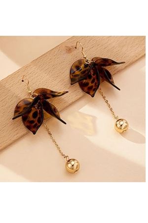 Leopar Çelik Uzun Kadın Küpe