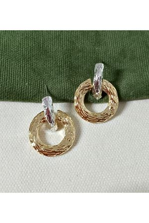 Gold-Gümüş  Yuvarlak Şık Hafif Kadın Küpe