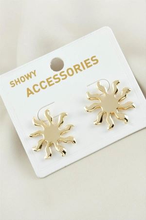 Gold Güneş Şekilli Kadın Küpe (2,5CM)