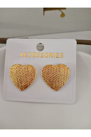 Gold Kalp Model Dokulu Kadın Küpe