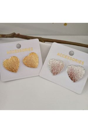 Gold Kalp Model Dokulu Kadın Küpe