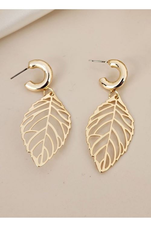 Gold Yaprak Tasarım  Kadın Küpe