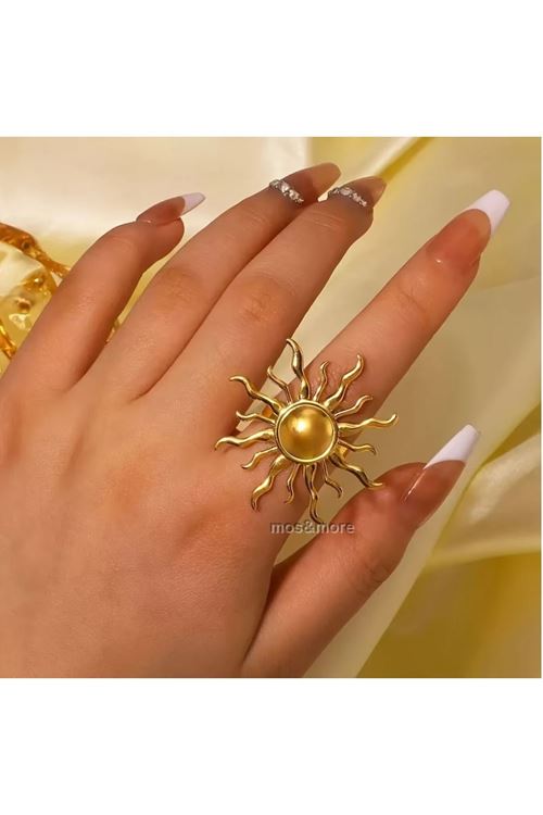 Gold Güneş Model Ayarlanabilir Yüzük