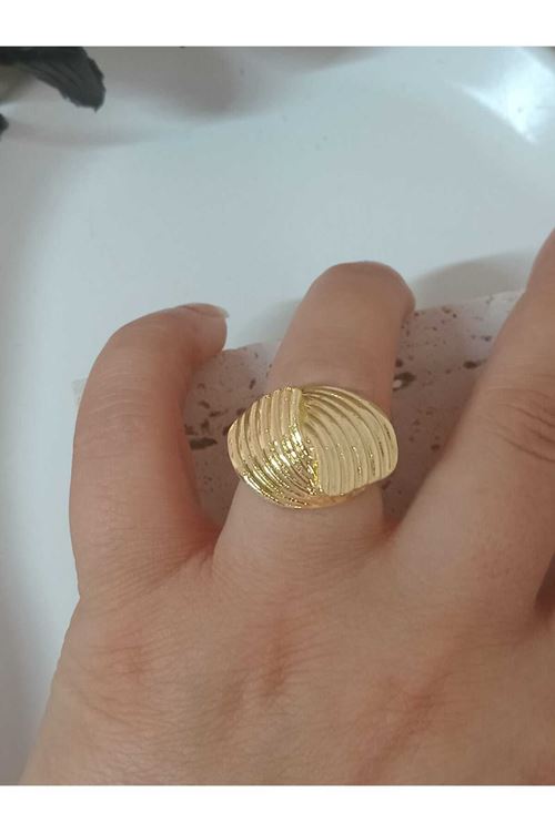 Gold Şekilsiz Ayarlanabilir Şık Yüzük