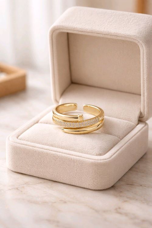 Gold Taşlı Yüzük, Ayarlanabilir