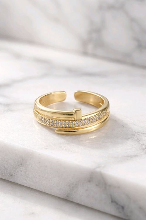 Gold Taşlı Yüzük, Ayarlanabilir