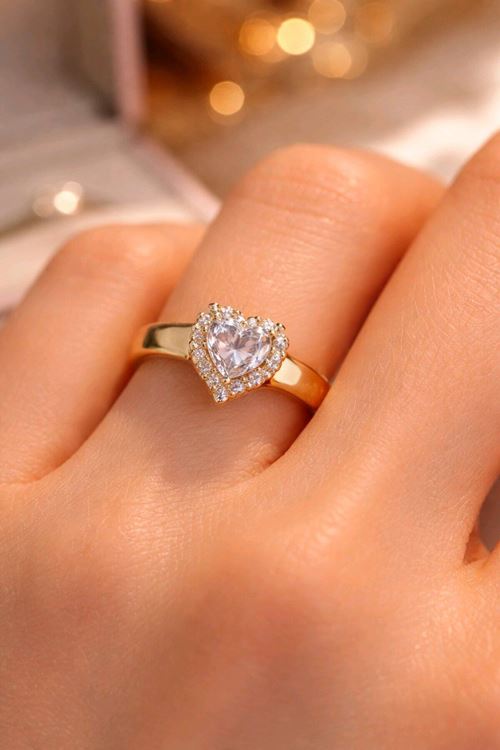 Gold Pembe Kalp Yüzük, Ayarlanabilir
