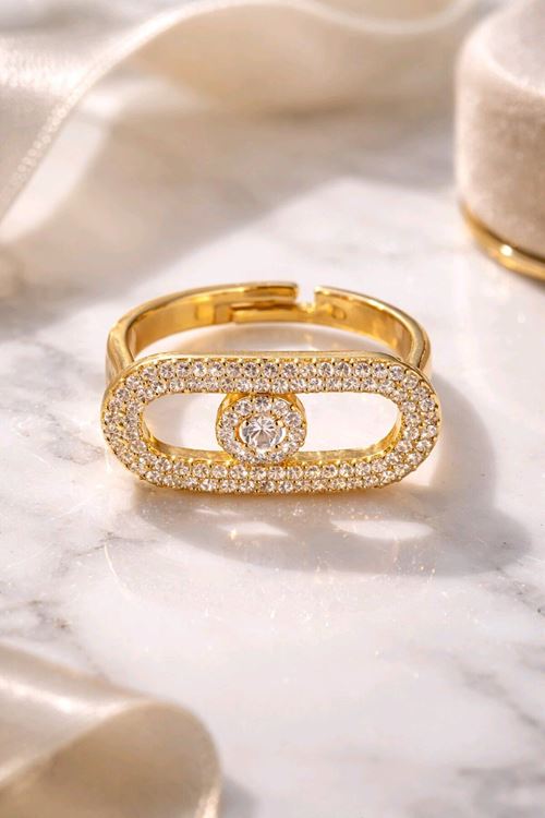 Gold Zirkon Mesika Yüzük, Ayarlanabilir
