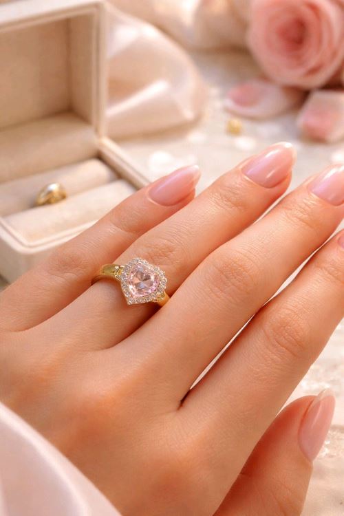 Gold Pembe Kalp Yüzük, Ayarlanabilir