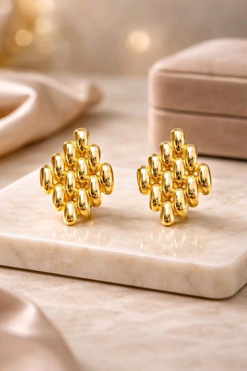 Gold Mexico Dörtgen Küpe