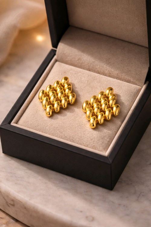 Gold Mexico Dörtgen Küpe