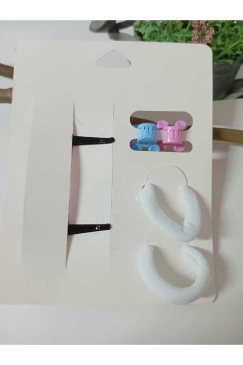6 Parça Cici Kız Çocuk Pens Mandal Havlu  Toka Seti