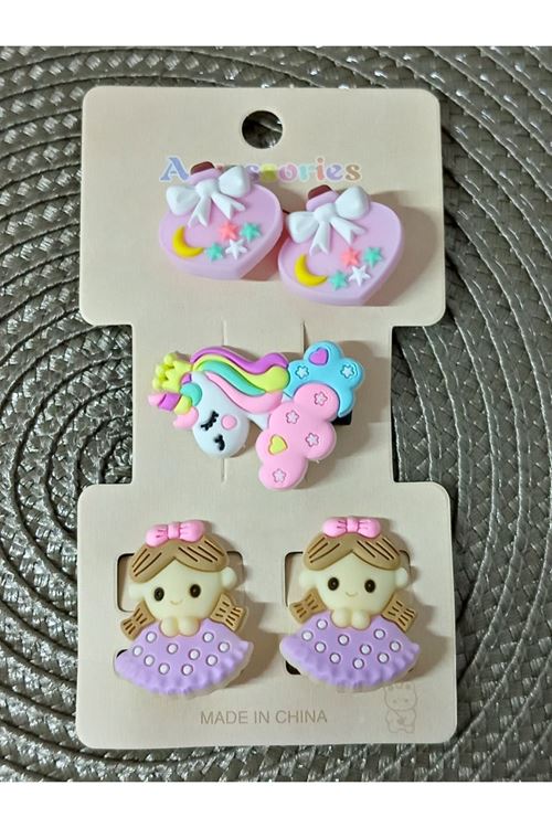 5 Parça Unicorn Çocuk Pens ve Havlu Toka Seti