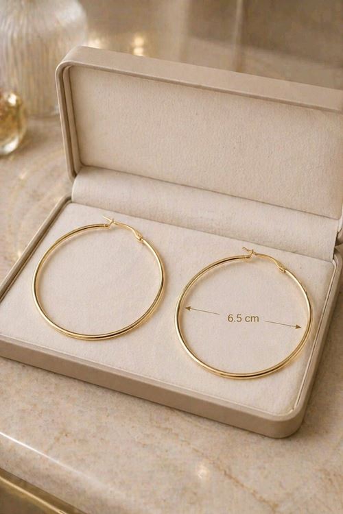 Gold 6,5cm Büyük Halka Küpe