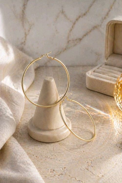 Gold 6,5cm Büyük Halka Küpe