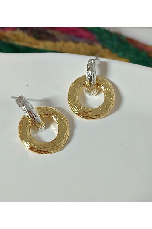 Gold-gümüş Yuvarlak Halka Şık Hafif Kadın Küpe