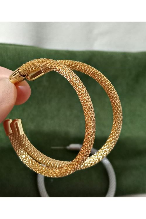 5cm Büyük Gold Halka Kadın Küpe