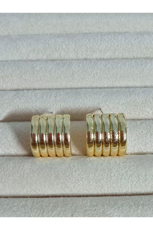 Gold Vintage Stil C-Şekilli Kadın Küpe