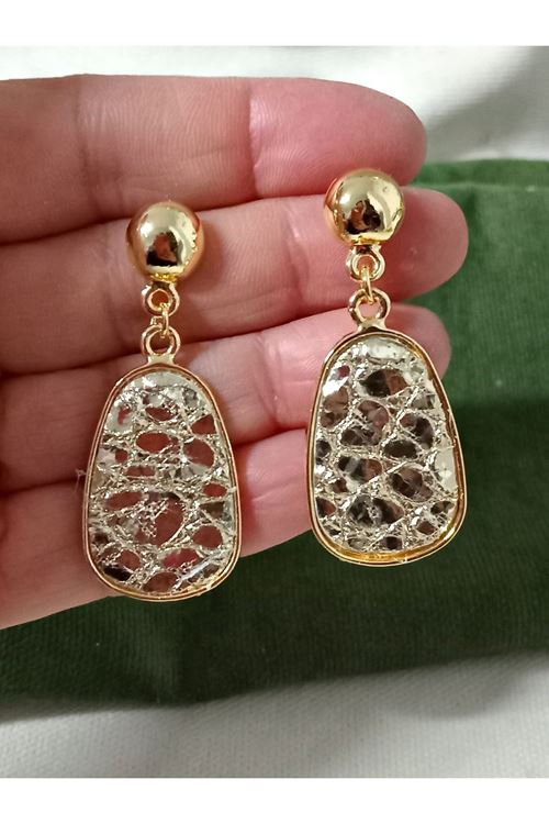 Gold Leoapar Sallantılı Şık Abiye Günlük Küpe