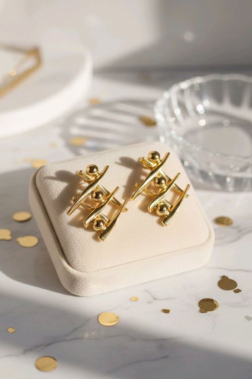 Gold Tasarım Şık Kadın Küpe