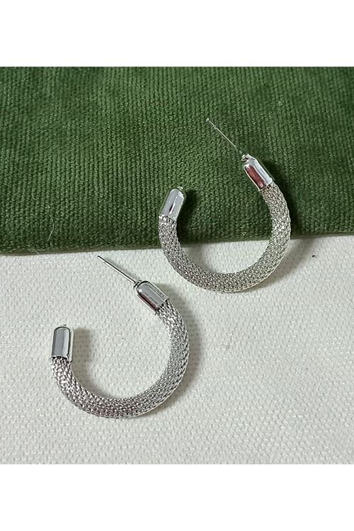 3cm Küçük Gümüş Halka Kadın Küpe