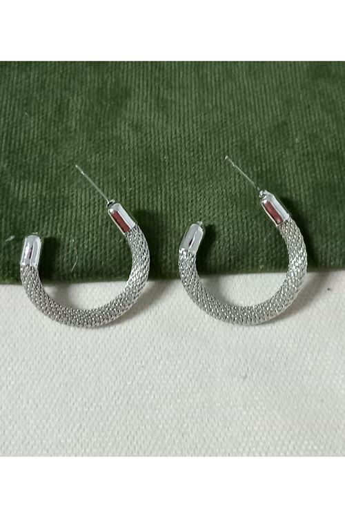 3cm Küçük Gümüş Halka Kadın Küpe