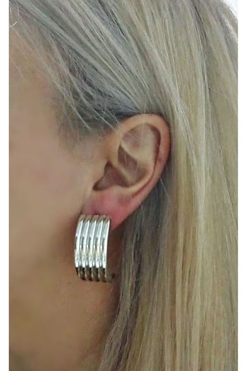 Gümüş Vintage Stil C-Şekilli Kadın Küpe