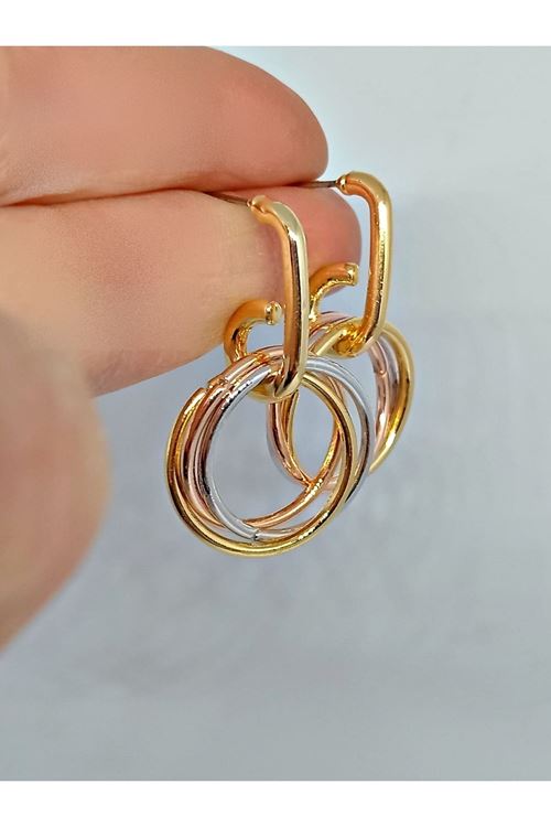 Gold Gümüş Bakır Hafif Halkalar Kadın Küpe