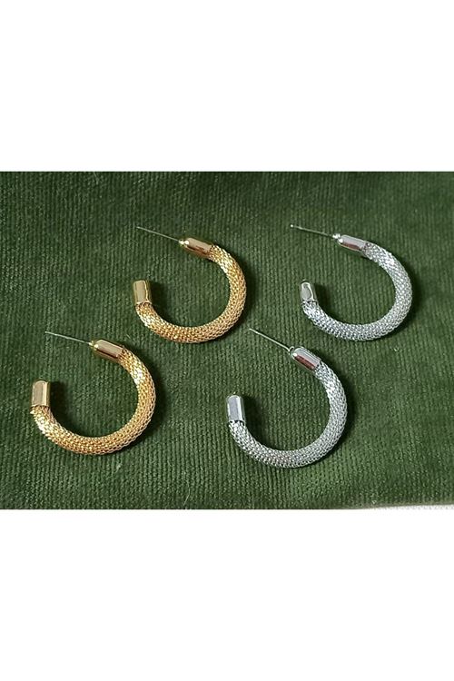 3cm Küçük Gümüş Halka Kadın Küpe