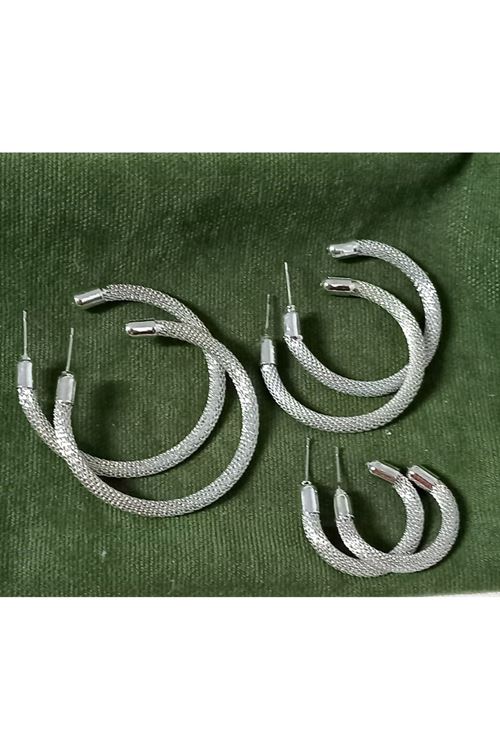 3cm Küçük Gümüş Halka Kadın Küpe