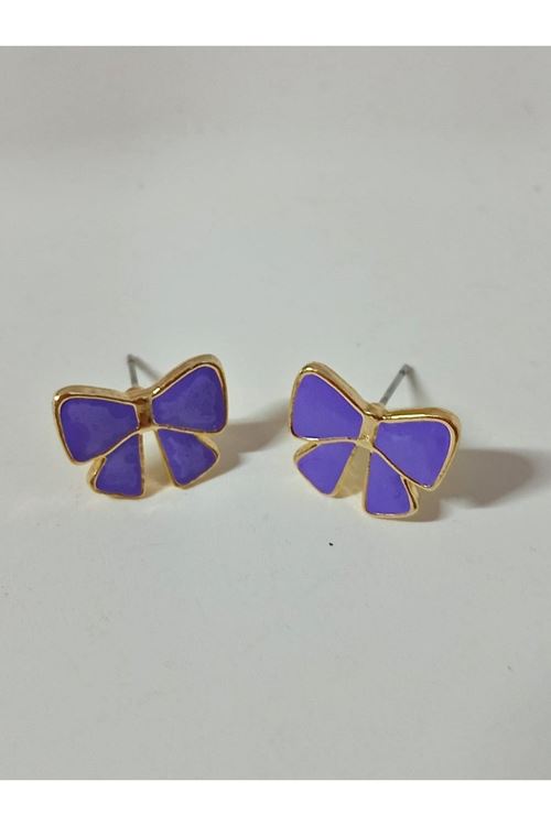 Minimal Mor Fiyonk Günlük Kadın Küpe