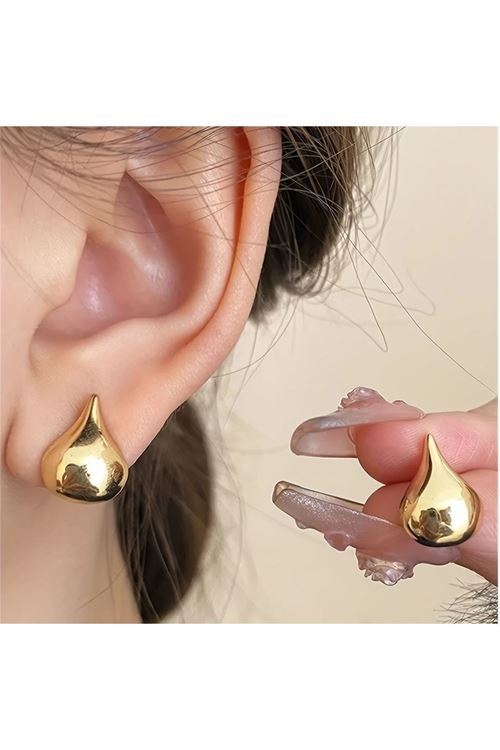 Gold Damla Trend Küçük Kadın Küpe