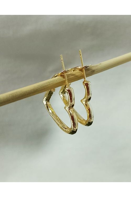 Gold Kalp Halka Küçük Kadın Küpe 2cm