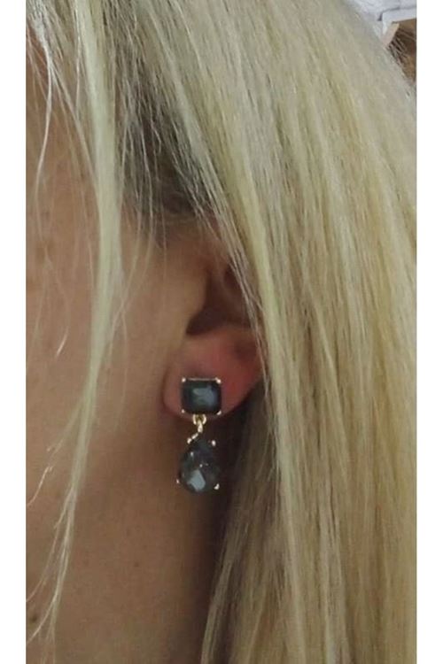 Mor Pembe Taşlı Damla Şık Kadın Küpe