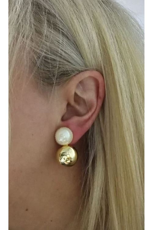 Gold İnci Şık Trend Kadın Küpe