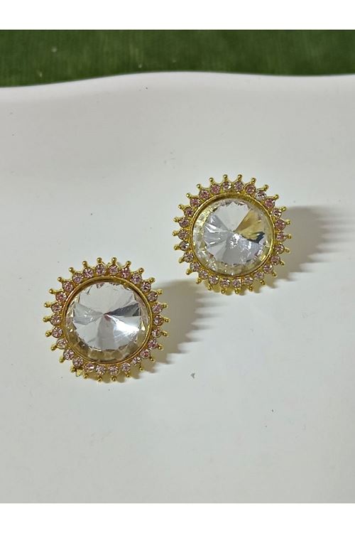 Gold Taşlı Şık Kadın Küpe