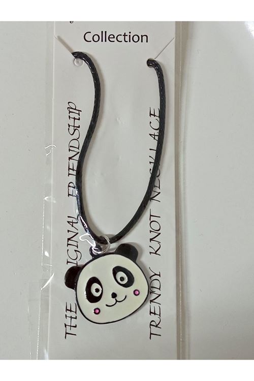 Panda Suni Deri Kayışlı Unisex Çocuk Kolye