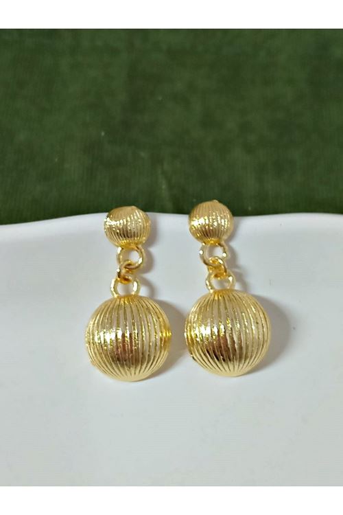 Gold Yuvarlak Hafif Sallantılı Kadın Küpe
