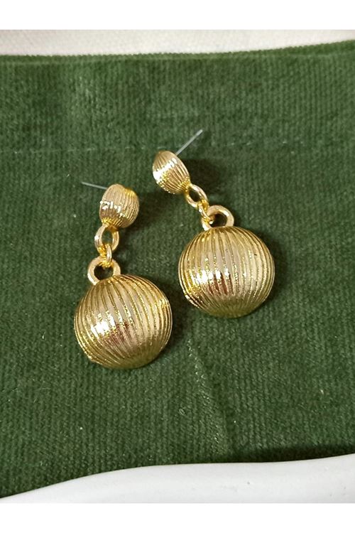 Gold Yuvarlak Hafif Sallantılı Kadın Küpe