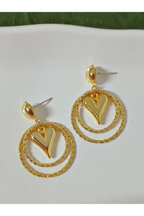 Gold Kalp Çember Hafif Kadın Küpe