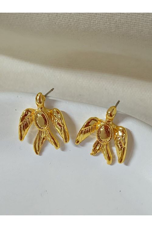 Gold Kuş Küçük Hafif Kadın Küpe