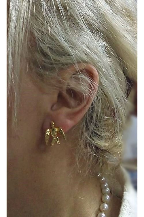 Gold Kuş Küçük Hafif Kadın Küpe