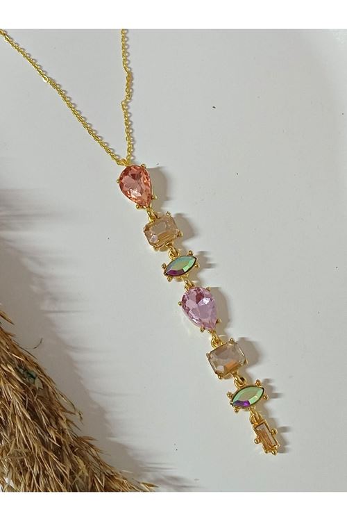 Y Kolye, Pembe Zirkon Taşlı Y Kolye