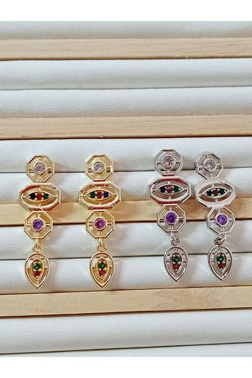 Gold Element Taşlı Hafif Küpe